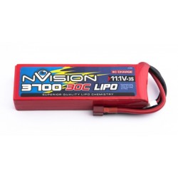 BATTERIE NVISION LIPO 3S-11.1V-3700-30C (135.9x42.5x22.1/291g) -DEANS