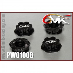 PW0100B- Ecrous de roues borgne 6MIK noir (4pcs)