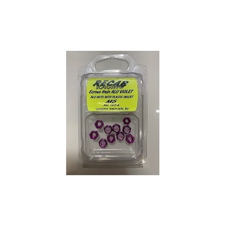 Pack De 10 écrous En Aluminium M5 Couleur Violet - Filetage 5mm, Pas 0.80mm, Marque Pro-Bolt, Neuf