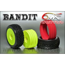 TKUY80018 - Pneus bandit en gomme 0/18 + insert + jante jaune (la paire)