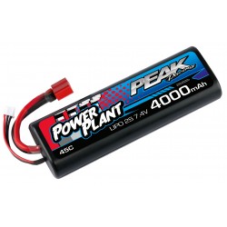 PEK00544 - POWER PLANT PEAK LIPO 2S-7.4V-4000-45C-DEANS 12AWG
